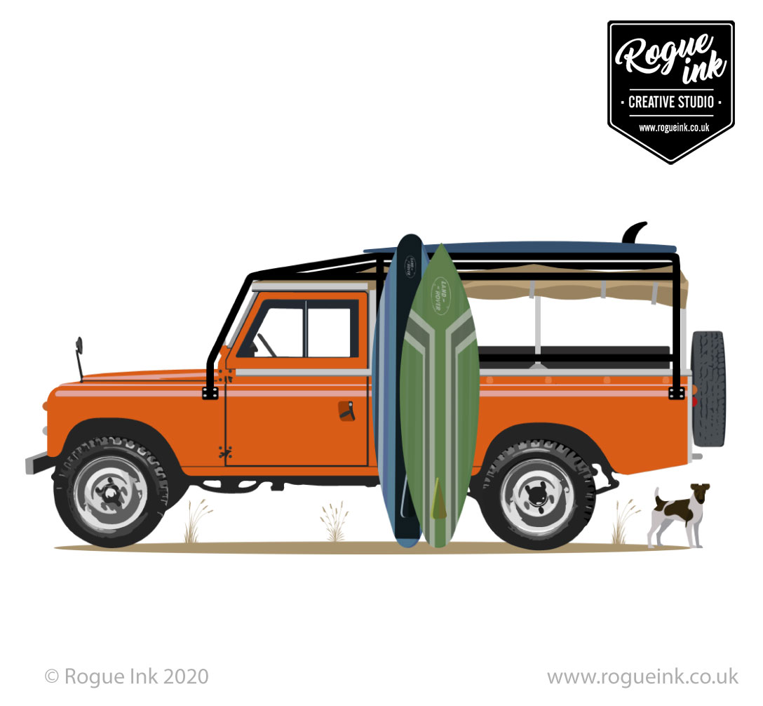 Surf’s Up! STRANGE ROVER 4x4 Vinyl Decal – Euro Sticker For LR, Windows, Windscreen