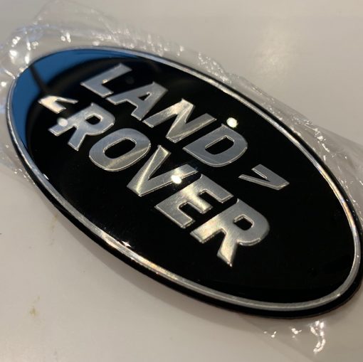 Land Rover Grille Emblem Black and Silver Front Grill Oval Badge Logo